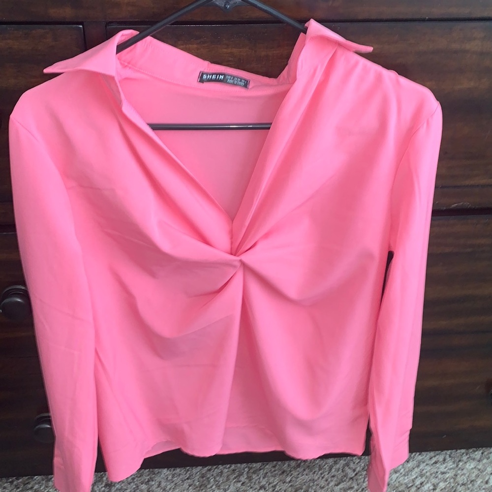 Pink long sleeve blouse size 4